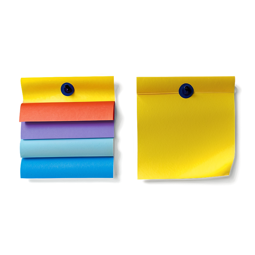 Colorful Post It Notes PNG ofn PNG with transparent background