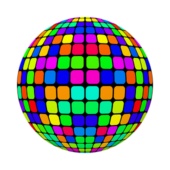 Colorful Puzzle Sphere PNG with transparent background