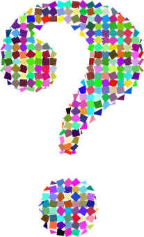 Colorful Question Mark Cubism PNG with transparent background