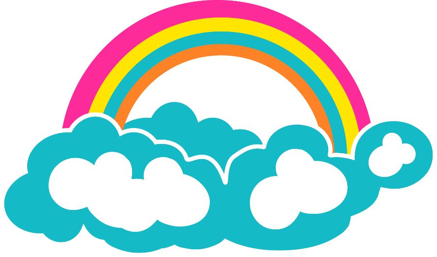 Colorful Rainbowand Clouds Graphic