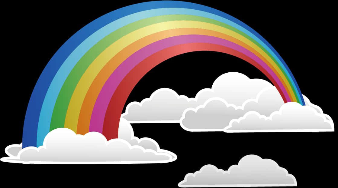 Colorful Rainbowand Clouds Illustration