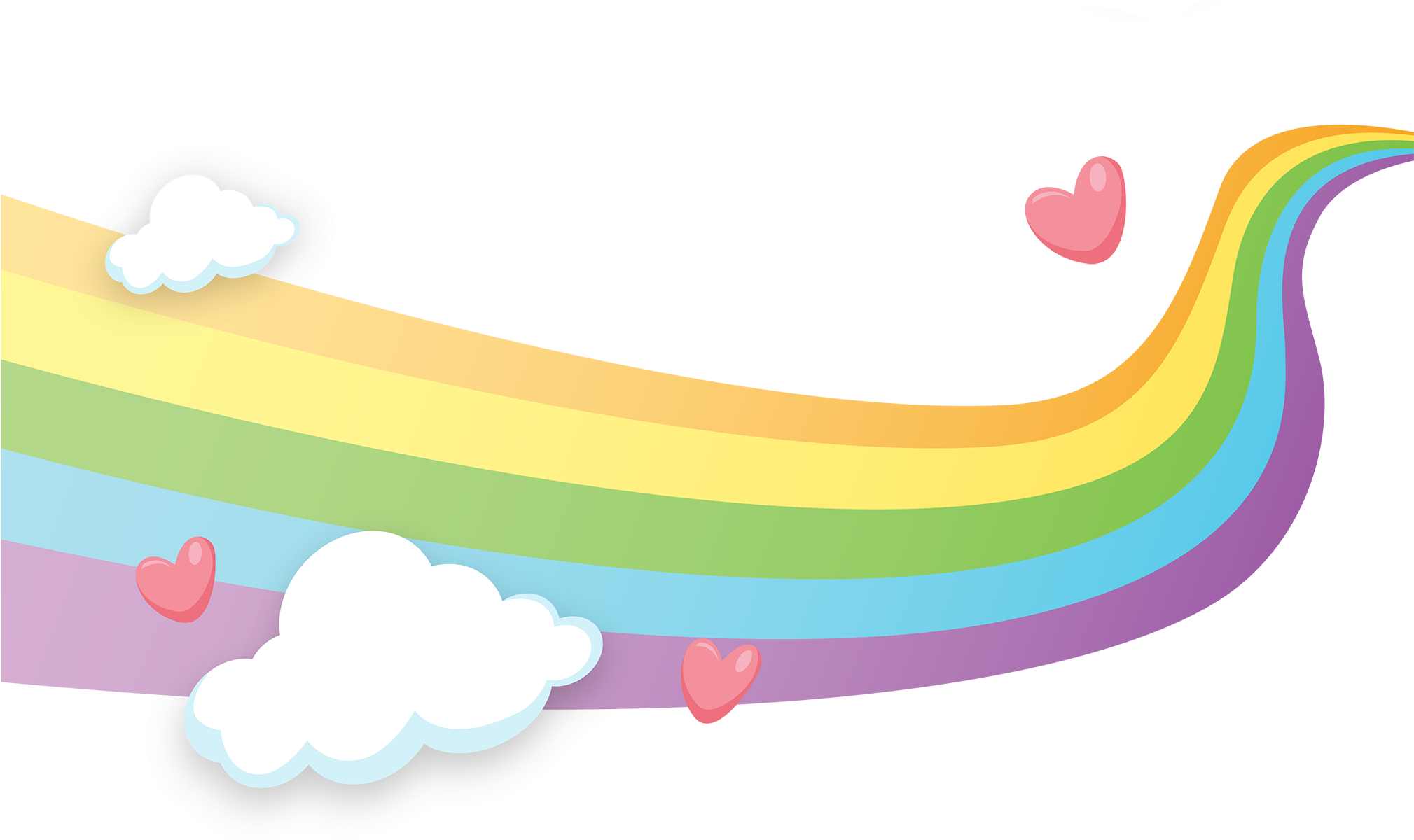 Rainbow Love Raster Computing Graphics Cloud Clipart - Nubes Y Arcoiris Png, Transparent Png PNG with transparent background