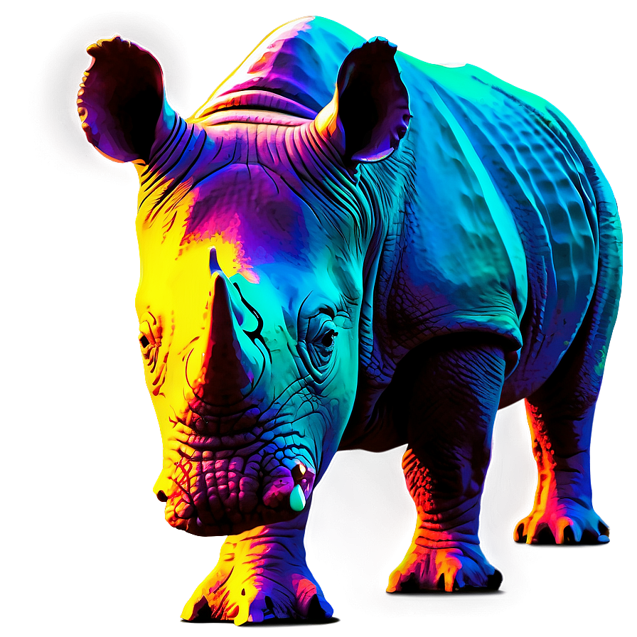 Colorful Rhino Pop Art Png 36