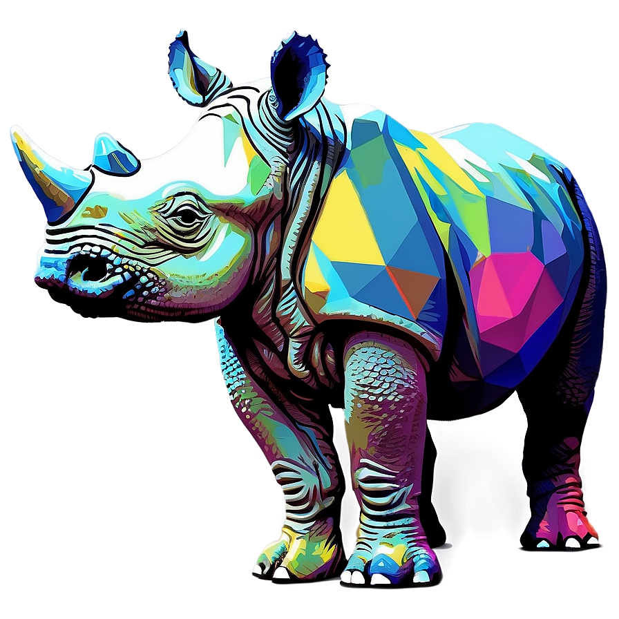 Colorful Rhino Pop Art Png Xnv