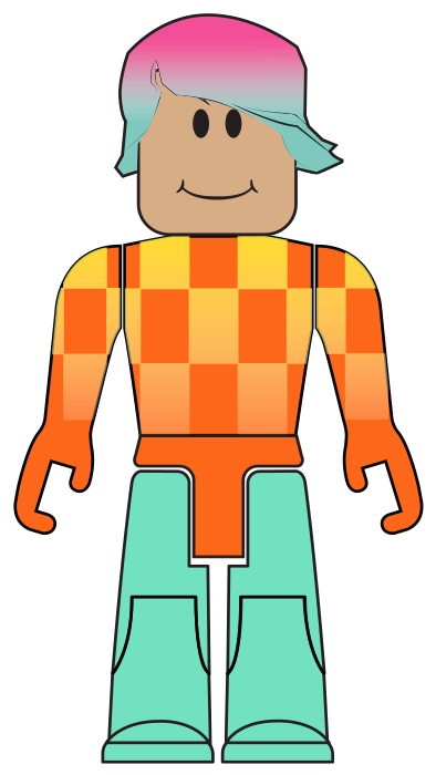 Colorful Roblox Avatar Sticker PNG with transparent background