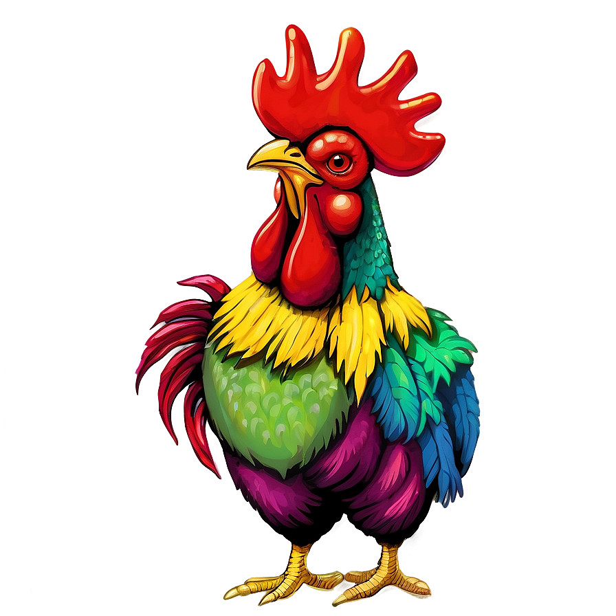 Colorful Rooster Art Png Tgp