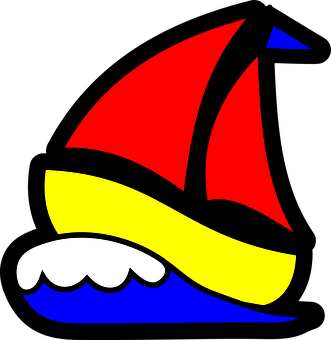 Colorful Sailboat Graphic PNG image with a transparent background, free high-resolution download
