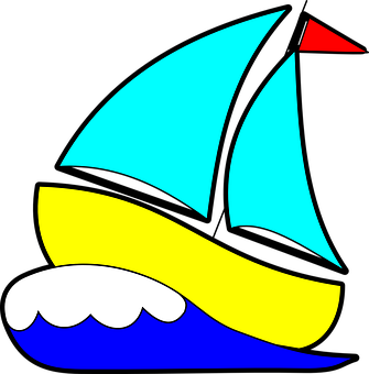 Colorful Sailboat Vector Art 335x340 PNG image with a transparent background, free high-resolution download