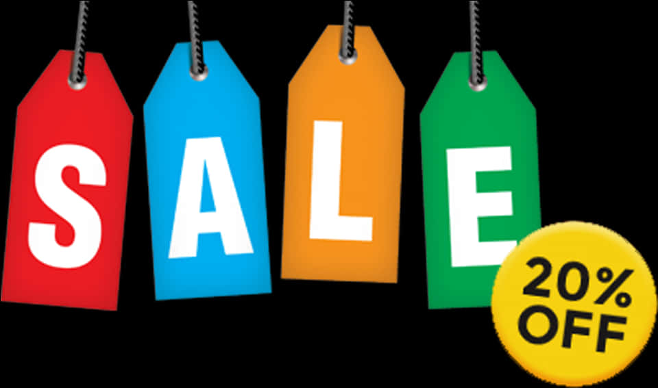 Colorful Sale Tags20 Percent Off Promotion