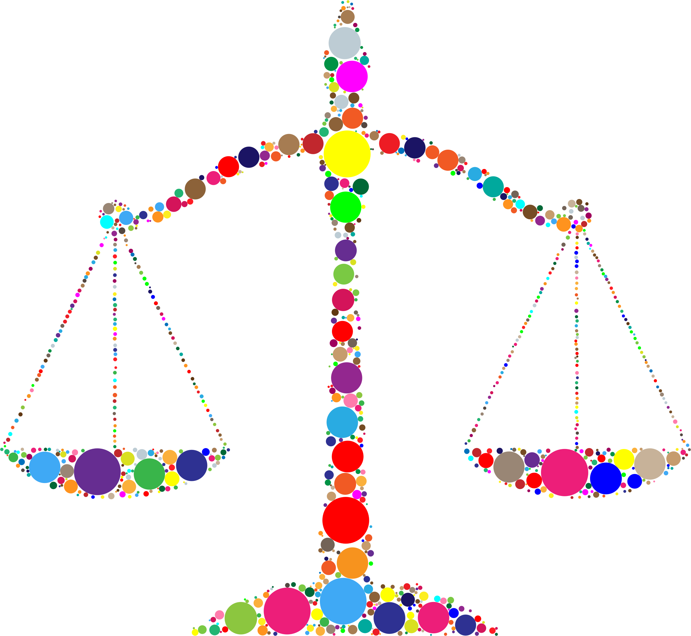 Colorful Scalesof Justice PNG image with a transparent background, free high-resolution download
