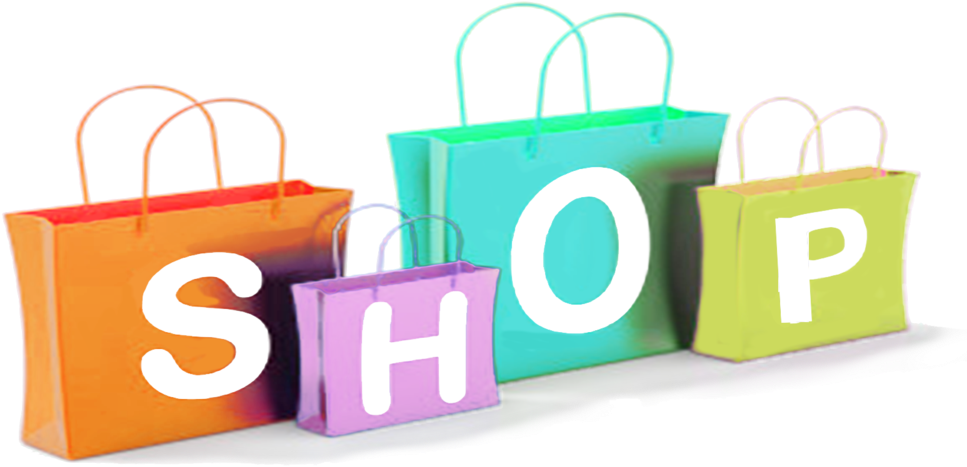 Colorful Shopping Bags With Shop Text