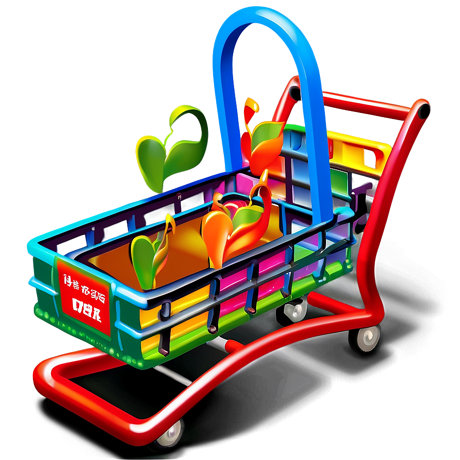 Colorful Shopping Cart Png 6