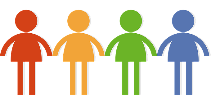Colorful Silhouette Community PNG with transparent background