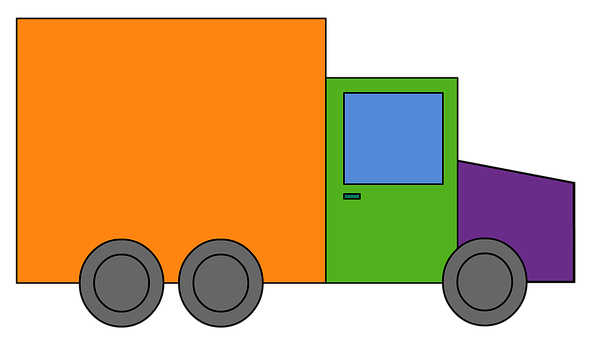 Colorful Simple Truck Illustration PNG with transparent background