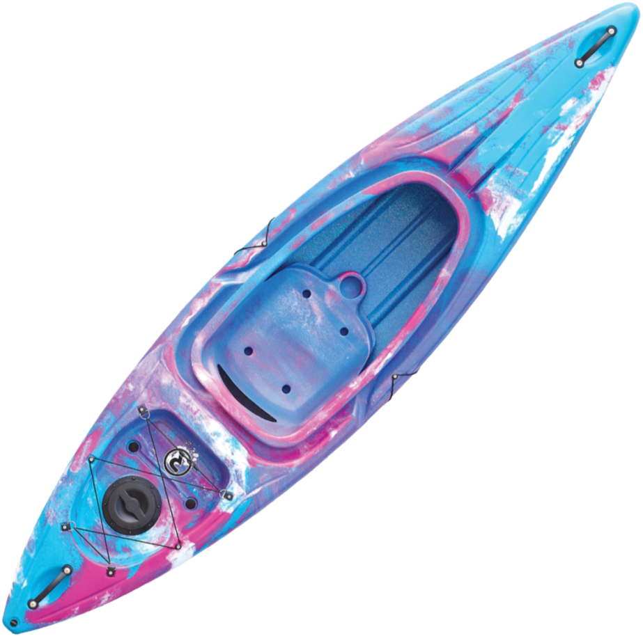 Colorful Single Kayak Top View PNG with transparent background