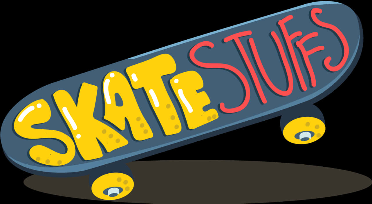 Colorful Skateboard Graphic PNG with transparent background