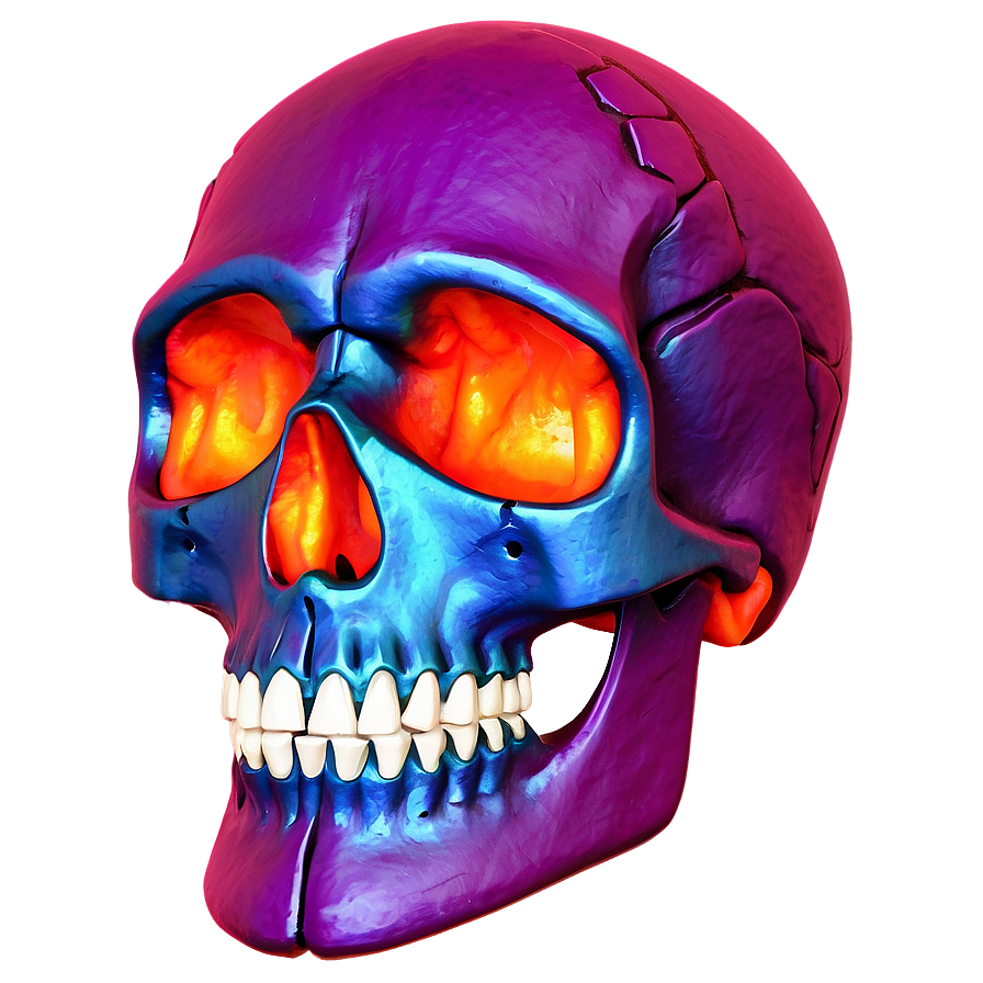 Colorful Skull Face Artwork Png Ess88