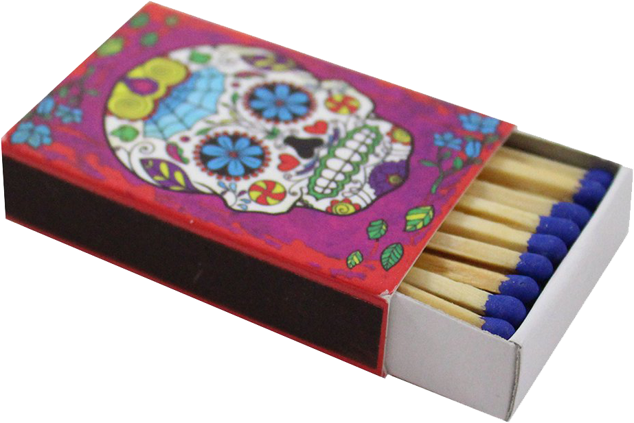 Colorful Skull Matchbox Design