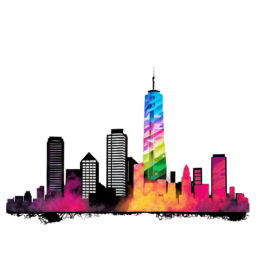 Colorful Skyline Art PNG udc57 PNG with transparent background