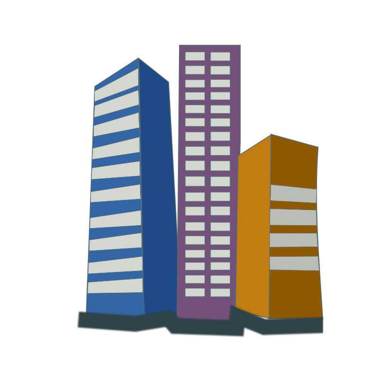 Colorful Skyscrapers Vector Illustration