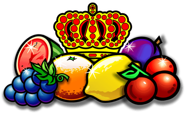 Colorful Slot Machine Fruit Symbols Crown