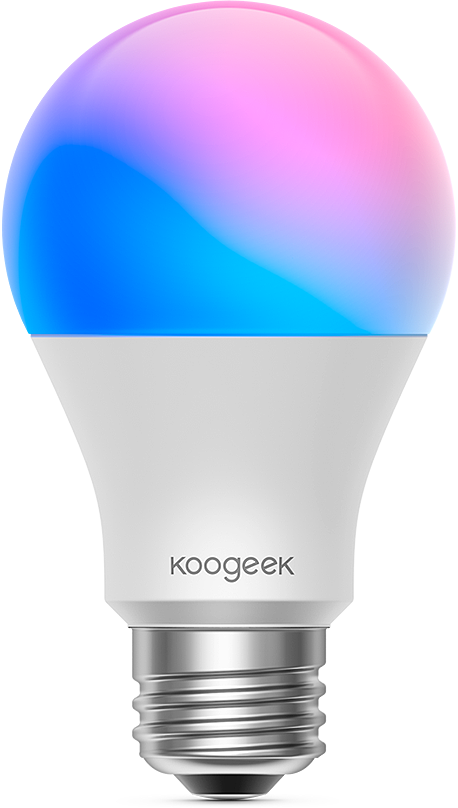 Colorful Smart L E D Light Bulb PNG with transparent background