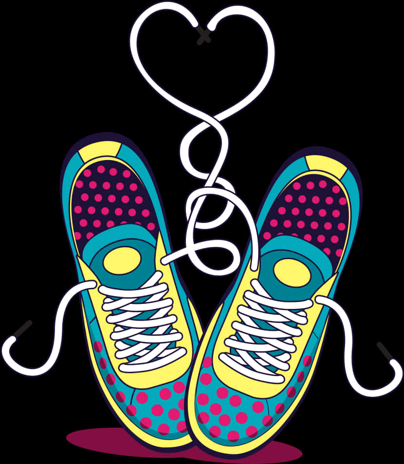 Colorful Sneakers Love Heart Laces PNG image with a transparent background, free high-resolution download