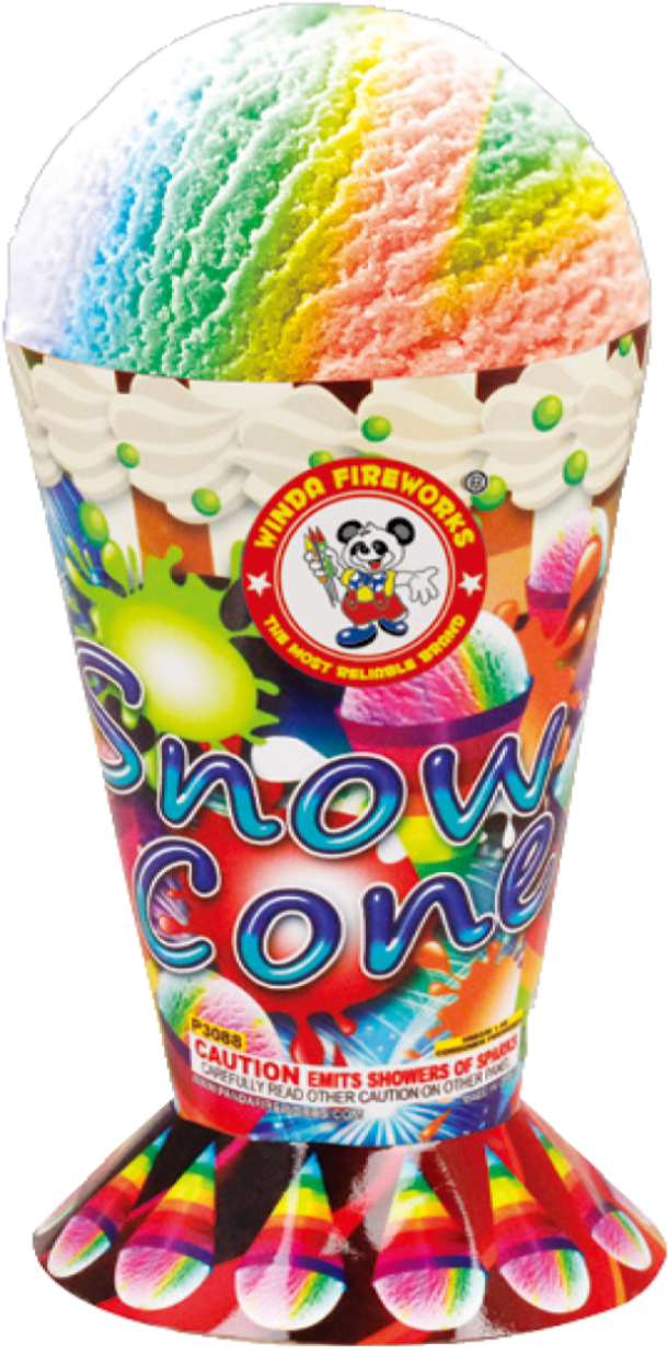 Colorful Snow Cone Fireworks Packaging