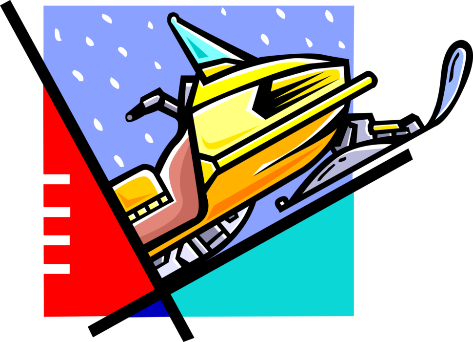 Colorful Snowmobile Illustration