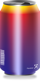 Colorful Soda Can Design 171x340 PNG image with a transparent background, free high-resolution download