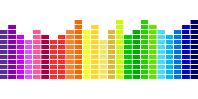 Colorful Sound Spectrum Visualization PNG with transparent background