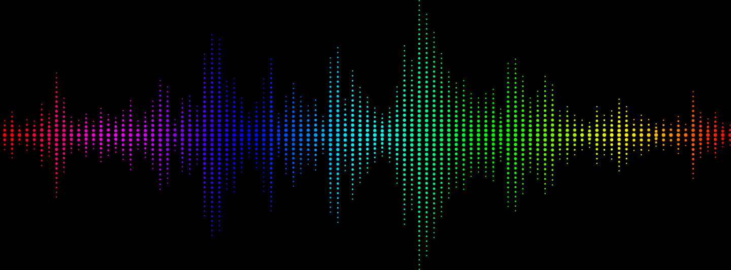 Colorful Soundwave Visualization 1440x532 PNG image with a transparent background, free high-resolution download