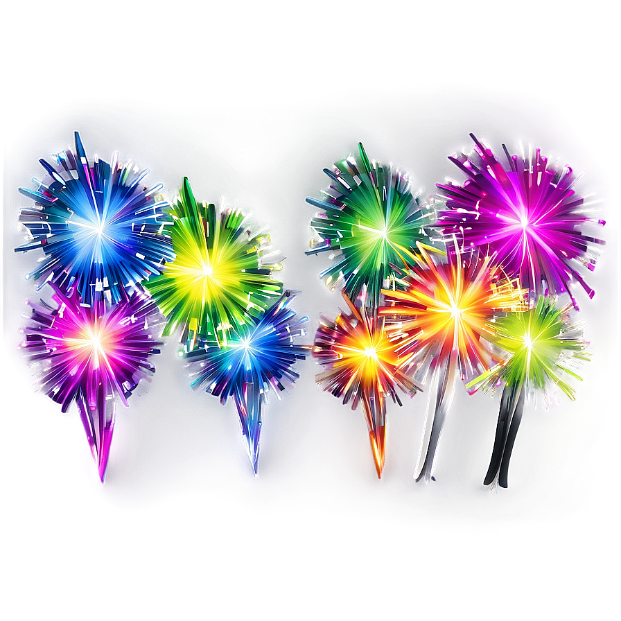 Colorful Sparklers Display Png Oym