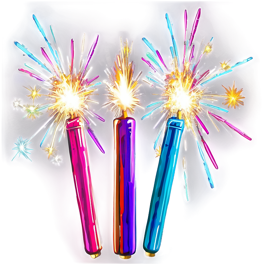 Colorful Sparklers Display Png Qda87