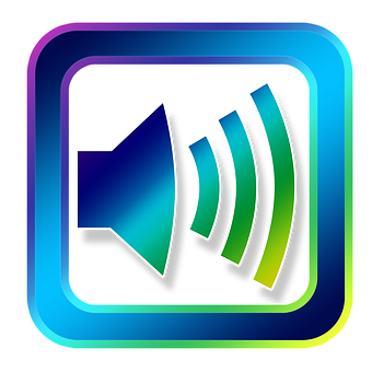 Colorful Speaker Icon PNG with transparent background