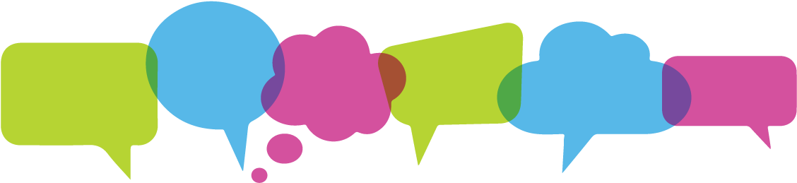 Colorful Speech Bubbles Vector PNG with transparent background