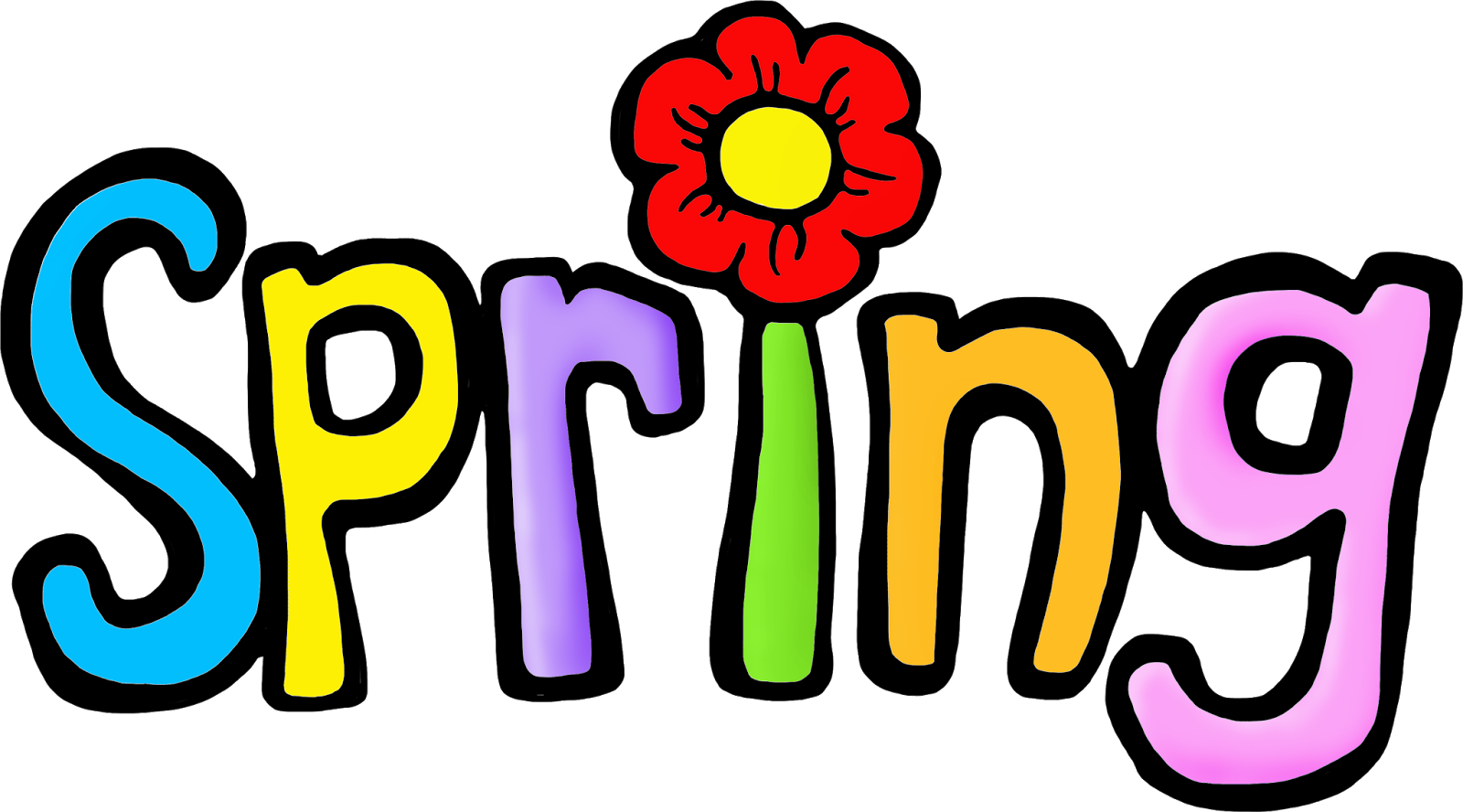 Colorful Spring Textwith Flower