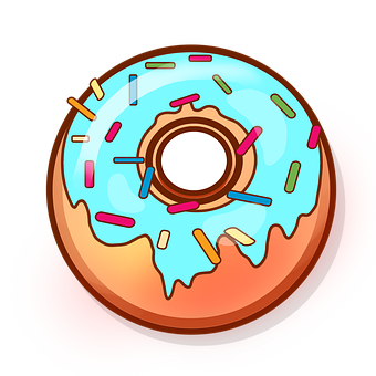 Colorful Sprinkled Donut Icon PNG with transparent background