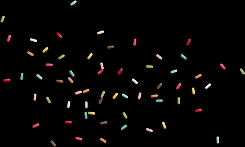 Colorful Sprinkleson Black Background