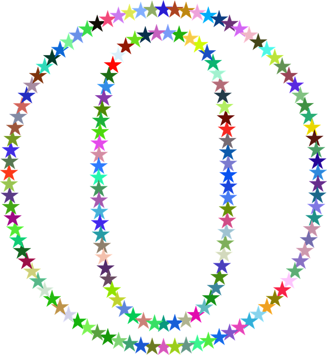 Colorful Star Circle Frame PNG with transparent background