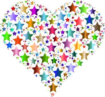 Colorful Star Pattern Heart