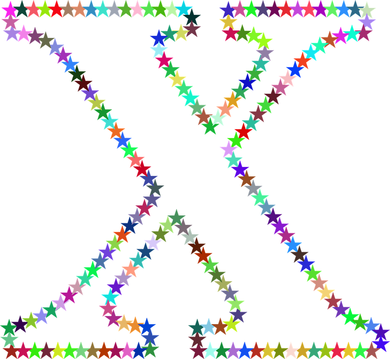 Colorful Star Patterns Abstract PNG with transparent background