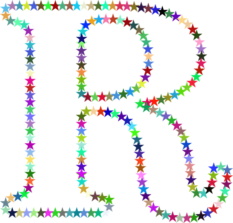 Colorful_ Star_ Patterns_ Forming_ Letters PNG with transparent background