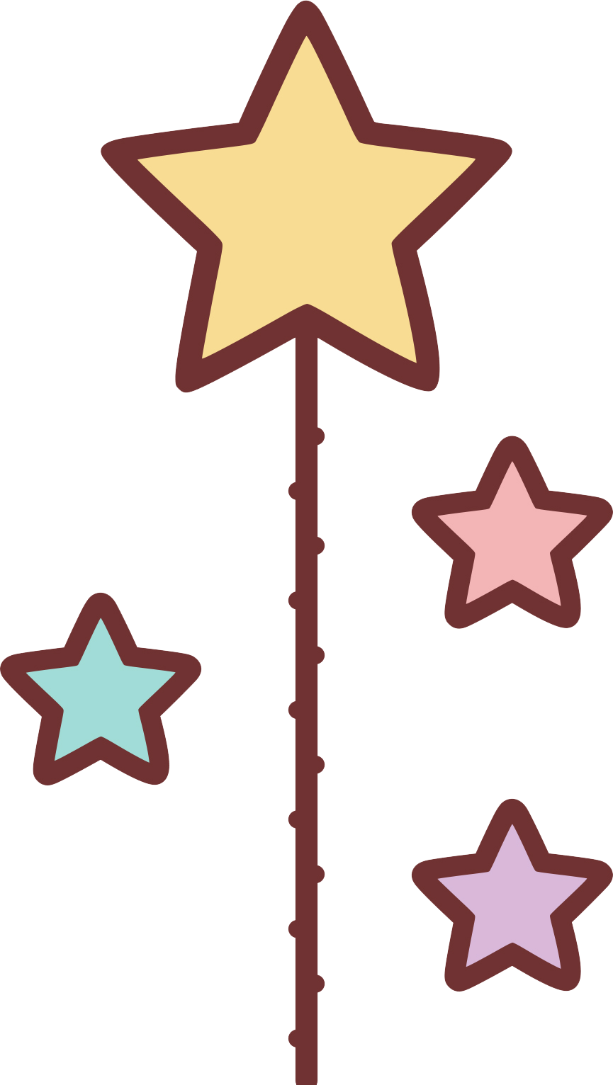 Colorful Star Wand Illustration