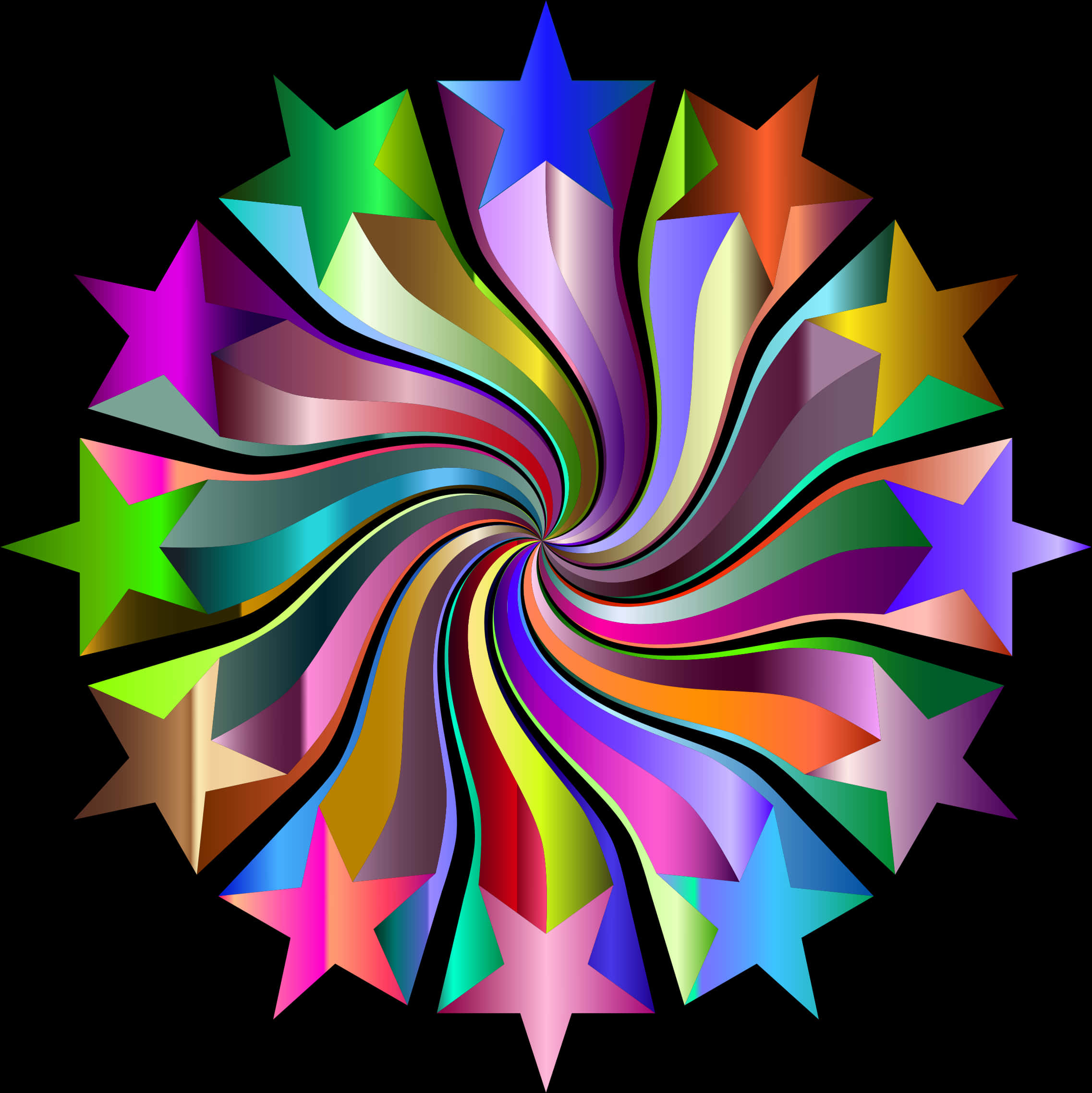 Colorful Starburst Swirl