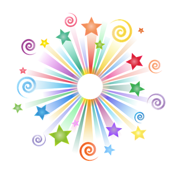 Colorful Starburst Vector Background PNG with transparent background