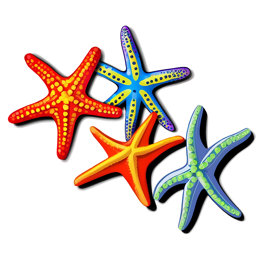 Colorful Starfish Illustration Png Ylg