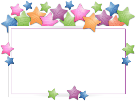 Colorful Stars Border Template PNG with transparent background