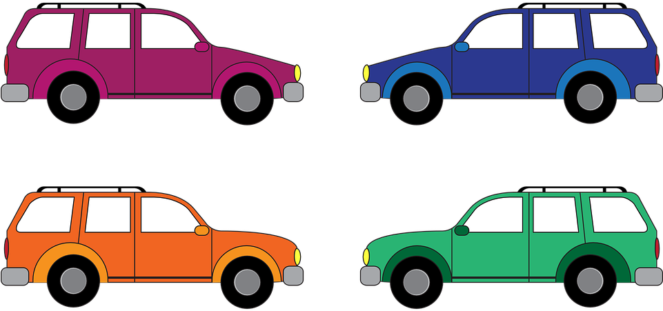 Colorful Station Wagons Illustration