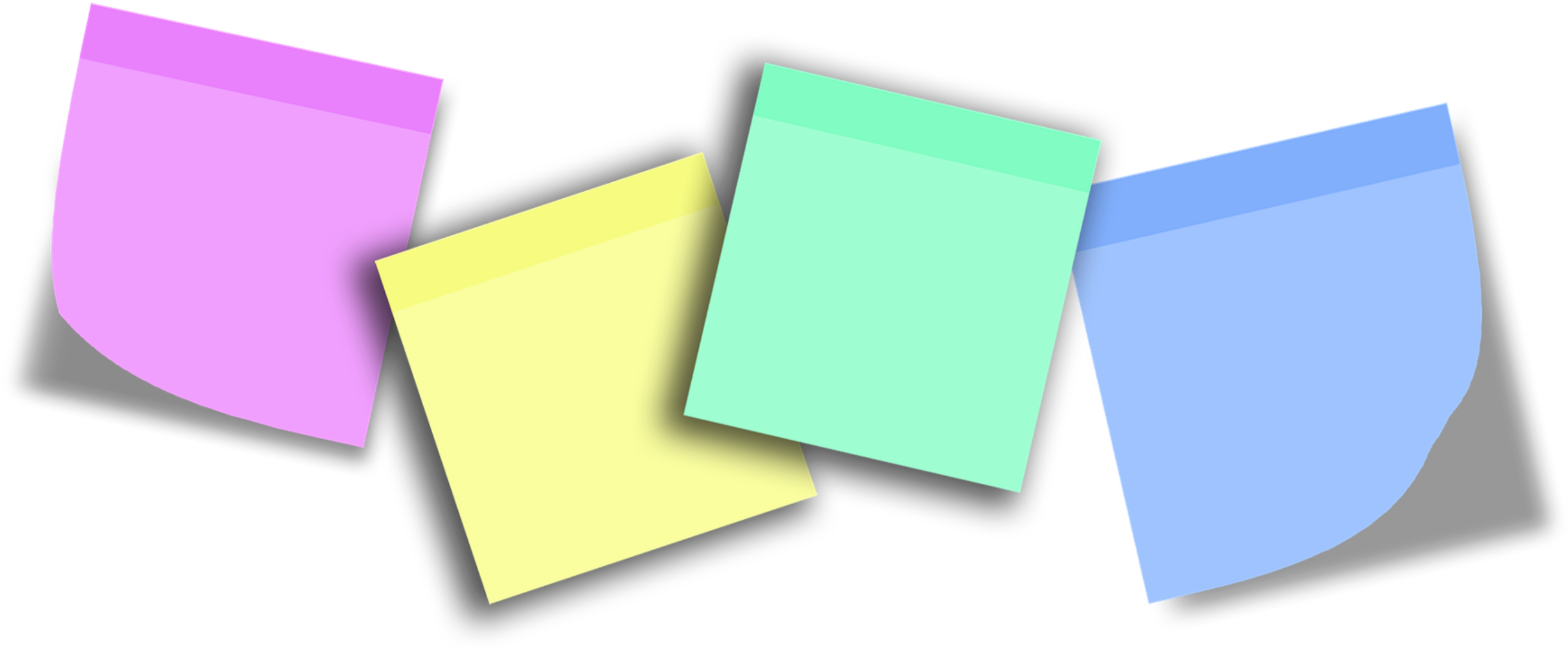 Colorful Sticky Notes Vector PNG with transparent background